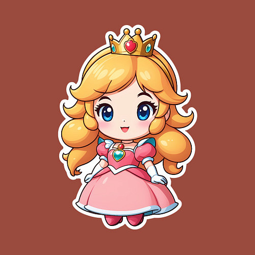 Мужской свитшот Маленькая принцесса Пич / Кирпичный – фото 3