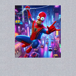 Свитшот хлопковый мужской Homer Simpson and Spider man - collaboration, цвет: меланж — фото 2