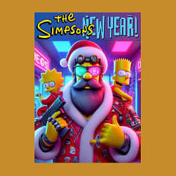 Свитшот хлопковый мужской Simpsons new year - ai art fantasy, цвет: горчичный — фото 2