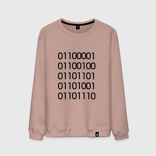 Мужской свитшот Admin бинарный код / Пыльно-розовый – фото 1