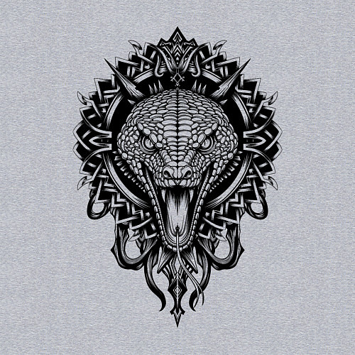 Мужской свитшот Графичная змея / Меланж – фото 3