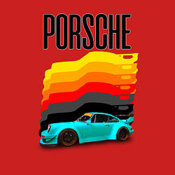 Свитшот хлопковый мужской Автомобиль Porsche на фоне флага Германии, цвет: красный — фото 2