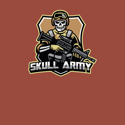 Мужской свитшот Skull army / Кирпичный – фото 3