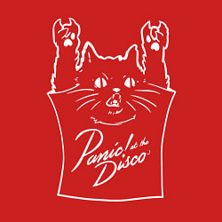 Свитшот хлопковый мужской Panic at the disco - cat rock, цвет: красный — фото 2