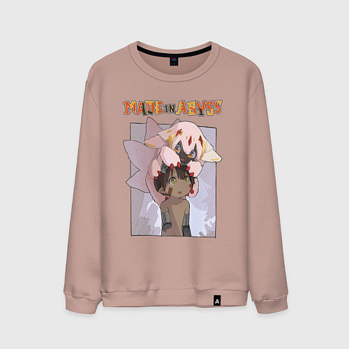 Мужской свитшот Made in Abyss - Reg and Faputa / Пыльно-розовый – фото 1