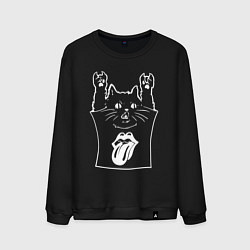 Свитшот хлопковый мужской Rolling Stones - cat rock, цвет: черный