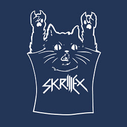 Свитшот хлопковый мужской Skrillex - cat rock, цвет: тёмно-синий — фото 2