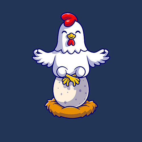 Мужской свитшот Куриная йога / Тёмно-синий – фото 3