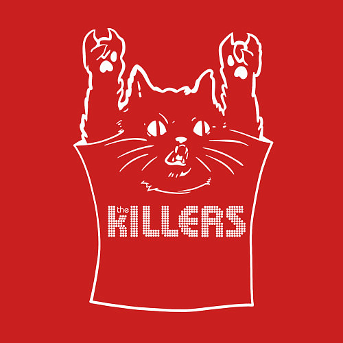 Мужской свитшот The Killers - cat rock / Красный – фото 3