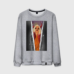 Свитшот хлопковый мужской Horns, цвет: меланж