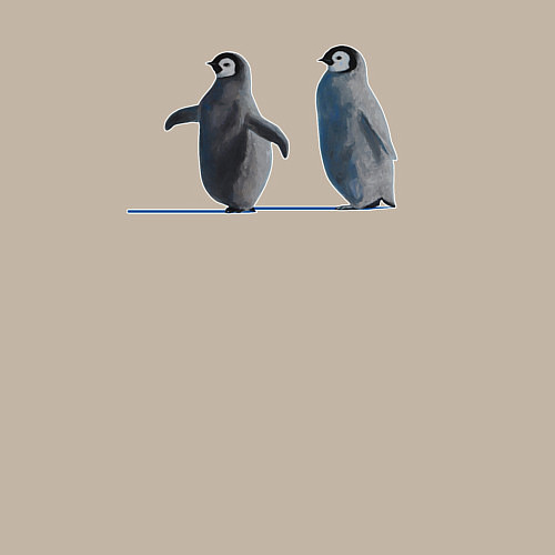 Мужской свитшот Пингвины пара / Миндальный – фото 3