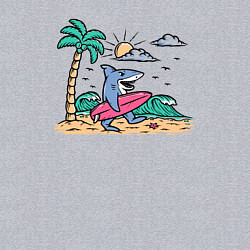 Свитшот хлопковый мужской Акула серфер, цвет: меланж — фото 2
