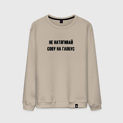 Мужской свитшот Не натягивай сову на глобус