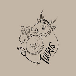 Свитшот хлопковый мужской Телец зодиак, цвет: миндальный — фото 2