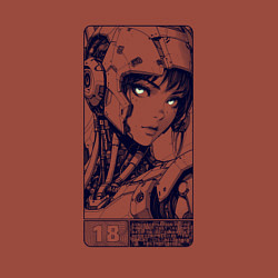 Свитшот хлопковый мужской Футуристичная кибернетическая девушка, цвет: кирпичный — фото 2