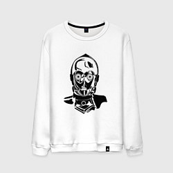 Свитшот хлопковый мужской Си три пи о, цвет: белый
