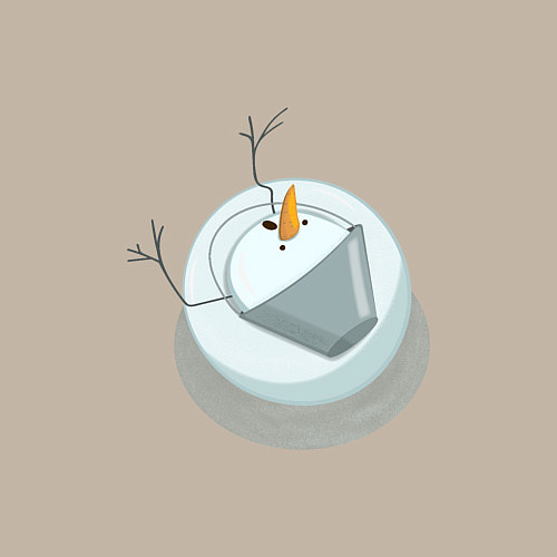 Мужской свитшот Снеговик вид сверху / Миндальный – фото 3