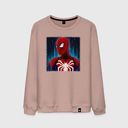 Свитшот хлопковый мужской Человек паук новый, цвет: пыльно-розовый