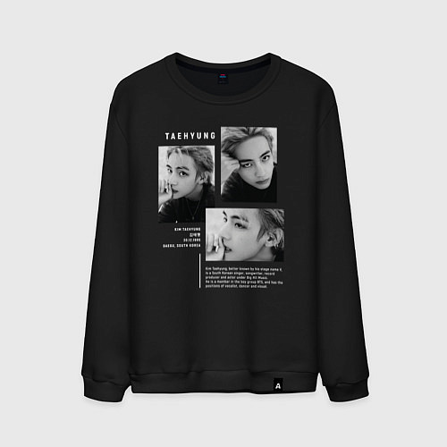 Мужской свитшот Taehyung bts black-white / Черный – фото 1