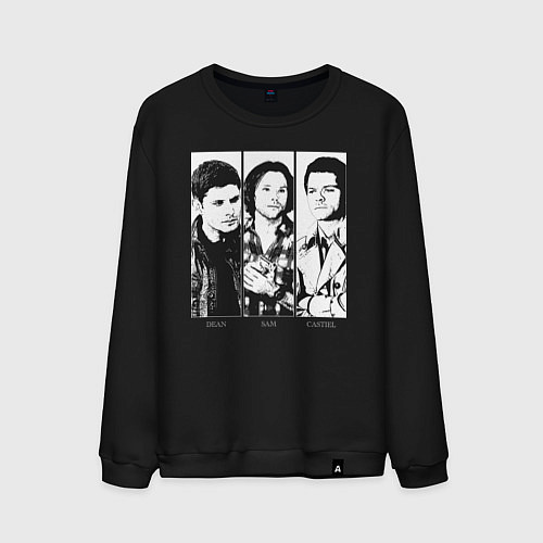 Мужской свитшот Винчестеры трио чб / Черный – фото 1