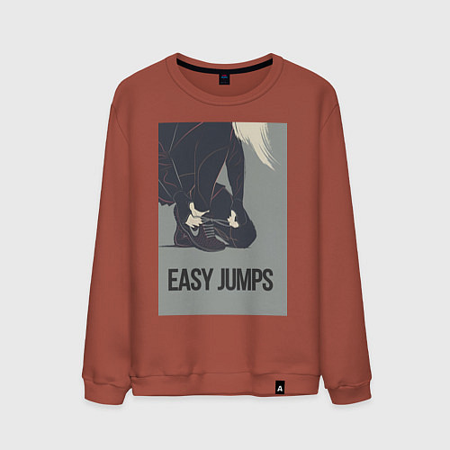 Мужской свитшот Easy jumps in boots / Кирпичный – фото 1