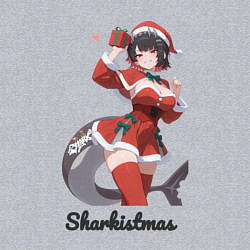 Свитшот хлопковый мужской Акулье рождество, цвет: меланж — фото 2