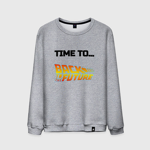 Мужской свитшот Time to back to the future / Меланж – фото 1