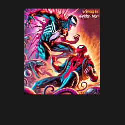 Свитшот хлопковый мужской Spider-man vs Venom ai art fantasy, цвет: черный — фото 2