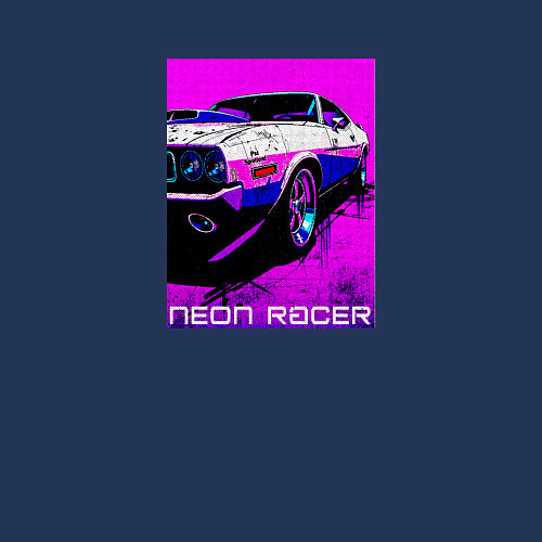 Мужской свитшот Neon racer / Тёмно-синий – фото 3