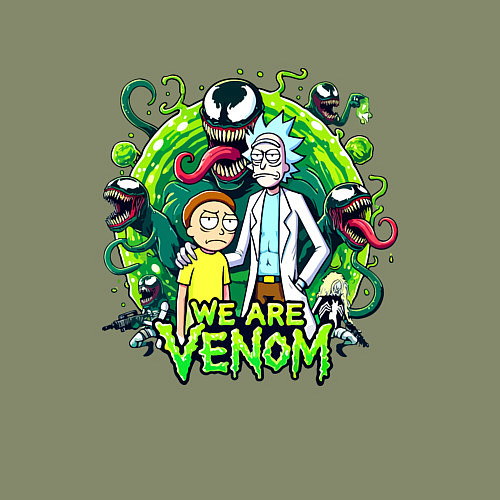 Мужской свитшот Rick and Morty - we are Venom portal / Авокадо – фото 3