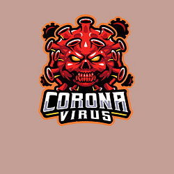 Свитшот хлопковый мужской Страшный коронавирус, цвет: пыльно-розовый — фото 2