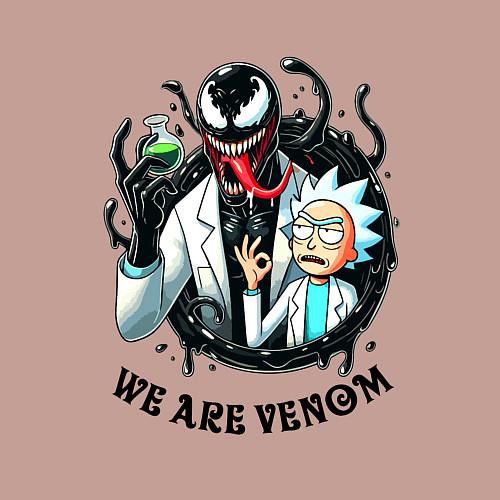 Мужской свитшот Venom slime and Rick - collaboration / Пыльно-розовый – фото 3