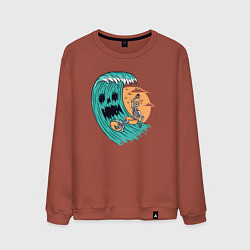 Свитшот хлопковый мужской Skeletor surfer, цвет: кирпичный