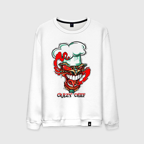Мужской свитшот Crazy chef / Белый – фото 1