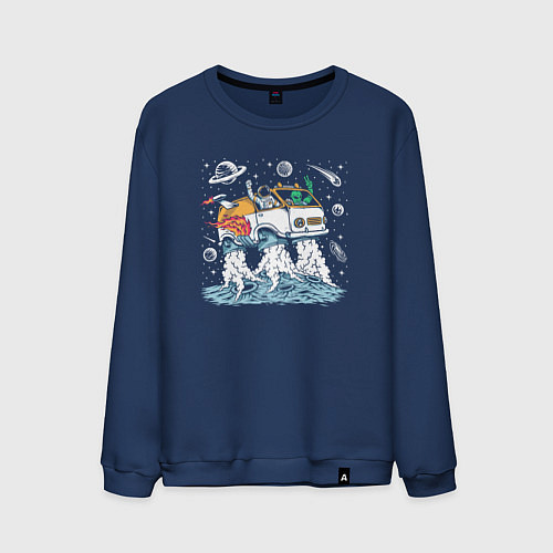Мужской свитшот Космический автомобиль / Тёмно-синий – фото 1