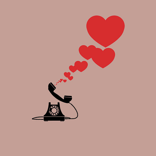 Мужской свитшот Телефон с сердечками / Пыльно-розовый – фото 3