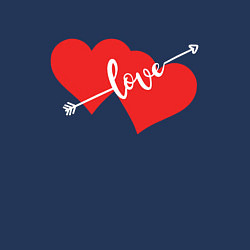 Свитшот хлопковый мужской Стрела любови - два сердца, цвет: тёмно-синий — фото 2