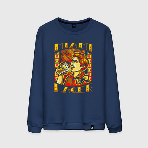 Мужской свитшот Miami lager / Тёмно-синий – фото 1