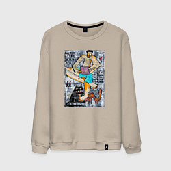 Свитшот хлопковый мужской Masterpiece, цвет: миндальный