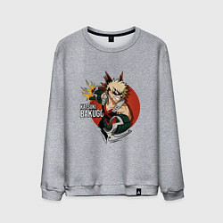 Свитшот хлопковый мужской Моя геройская академия Бакуго круг, цвет: меланж