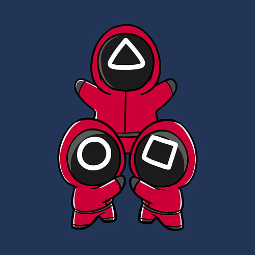 Мужской свитшот Squid game little men / Тёмно-синий – фото 3