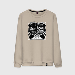 Свитшот хлопковый мужской Лесные райдеры, цвет: миндальный