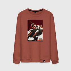 Свитшот хлопковый мужской День Победы над фашизмом, цвет: кирпичный