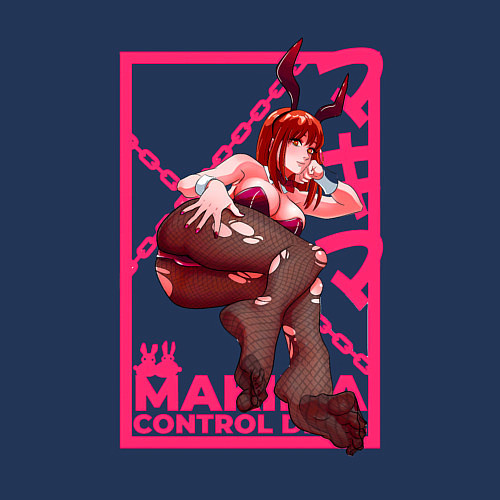 Мужской свитшот Кролик Макима - Человек бензопила / Тёмно-синий – фото 3