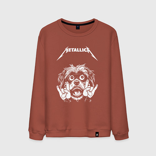 Мужской свитшот Metallica rock dog / Кирпичный – фото 1
