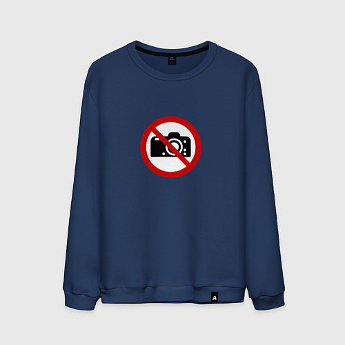 Мужской свитшот Запрет фотосъёмки видеосъёмки / Тёмно-синий – фото 1
