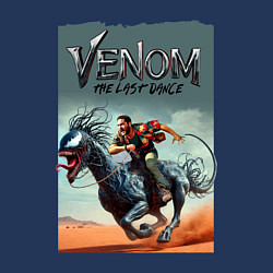 Свитшот хлопковый мужской Venom the last dance - Eddie rides on a symbiote h, цвет: тёмно-синий — фото 2