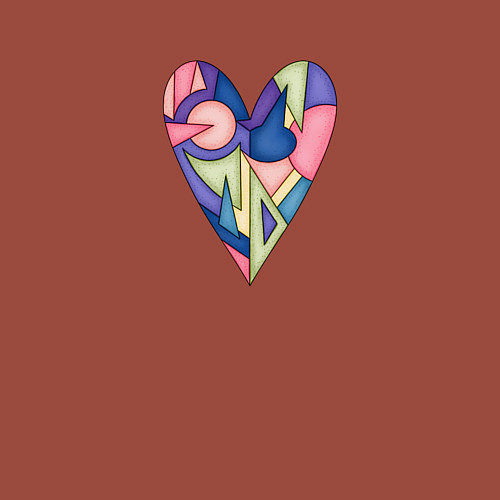 Мужской свитшот Сердце - мозаика / Кирпичный – фото 3