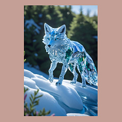 Свитшот хлопковый мужской Кристальный волк на снегу, цвет: пыльно-розовый — фото 2