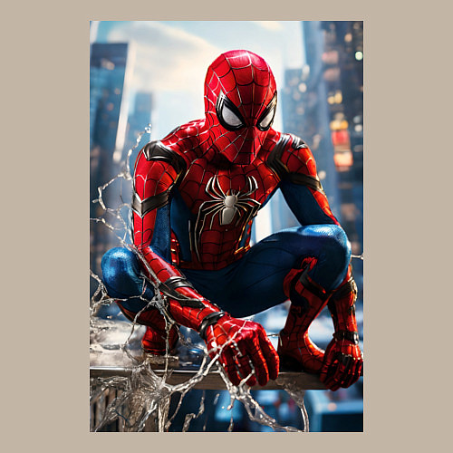 Мужской свитшот Человек-паук на страже справедливости / Миндальный – фото 3